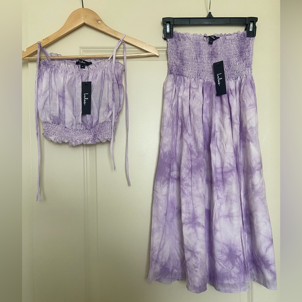 Lulus Purple Tie Dye Set (Size M) NWT